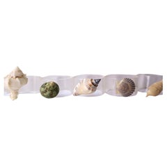 Seashell and Lucite Napkin Ring Holders, Set of 10