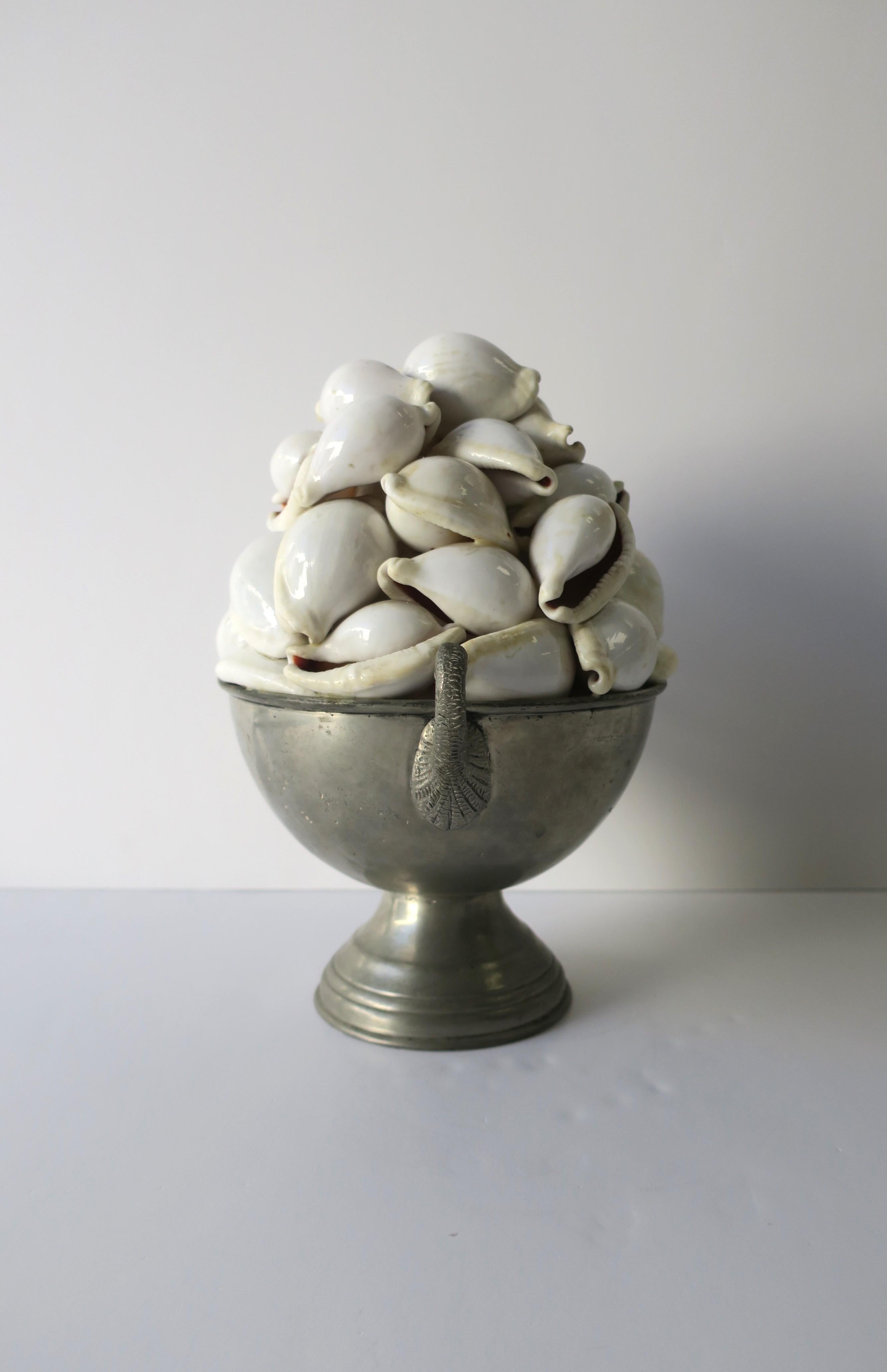 Metal Seashell and Urn Sculpture Topiary For Sale