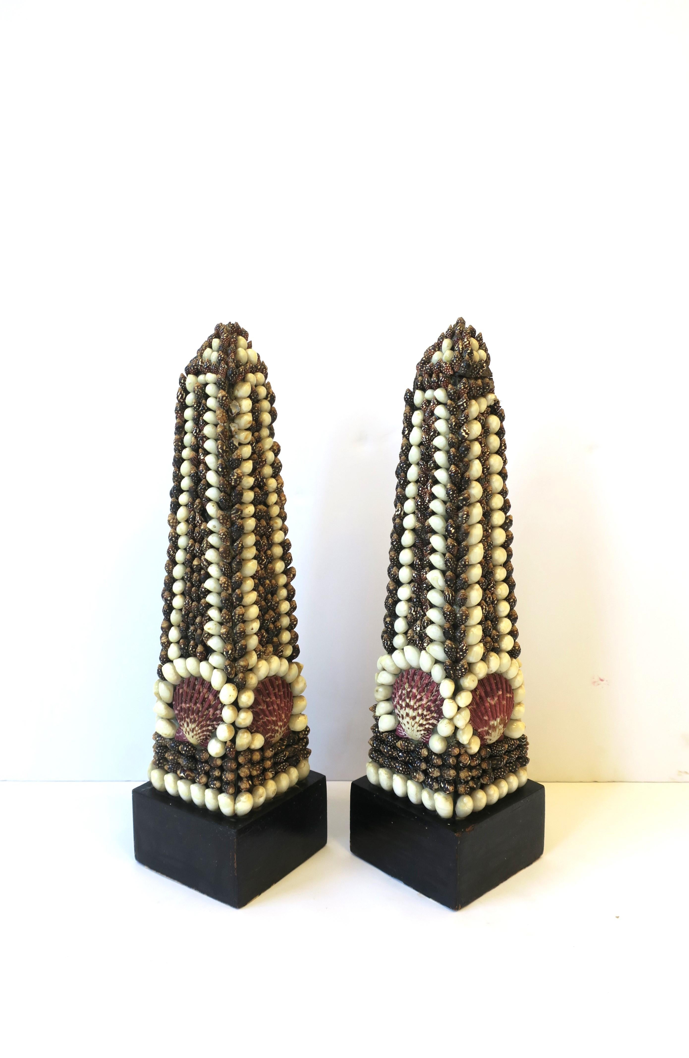 Seashell Covered Obelisks, Pair 3