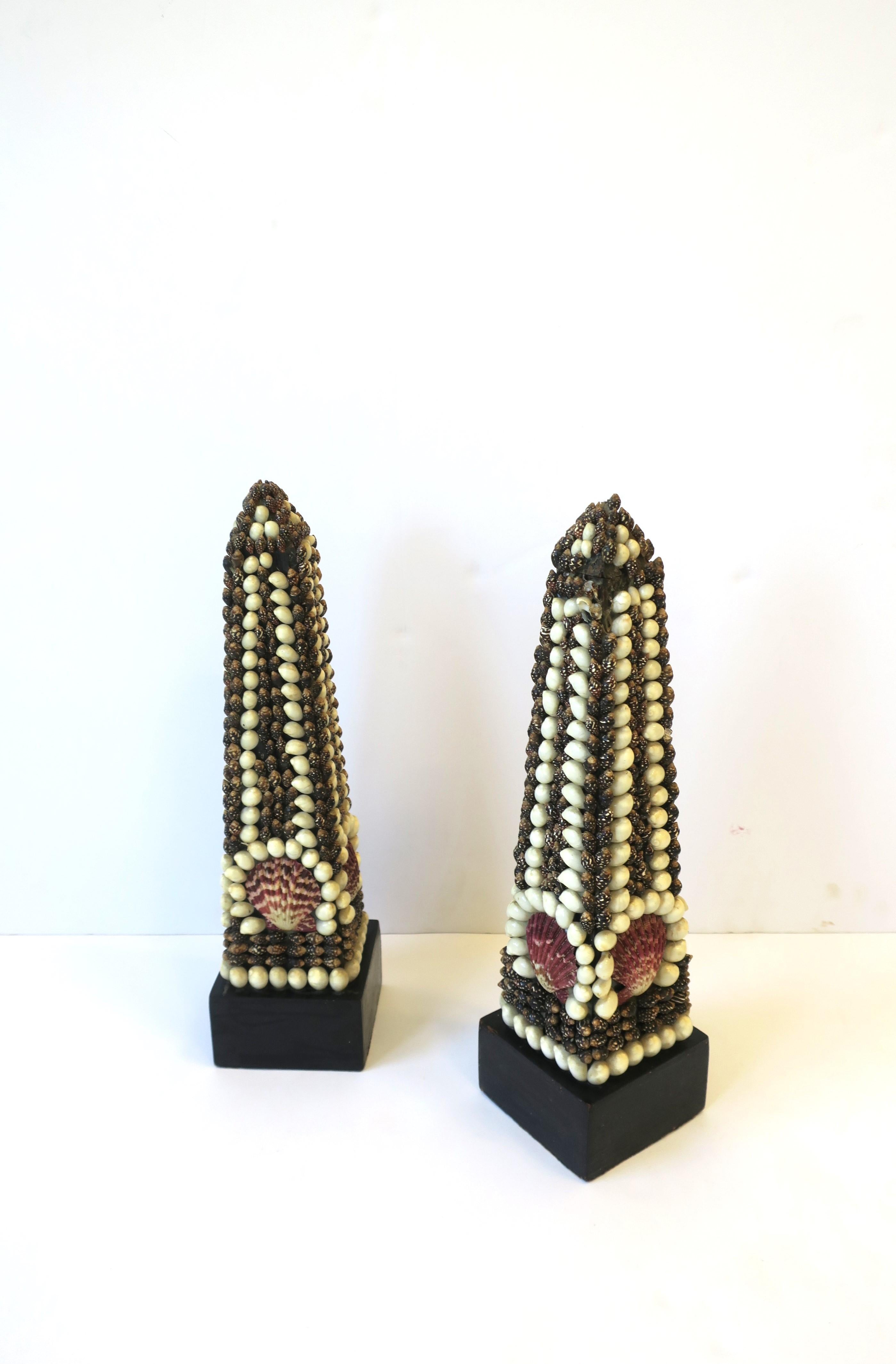 Seashell Covered Obelisks, Pair 4