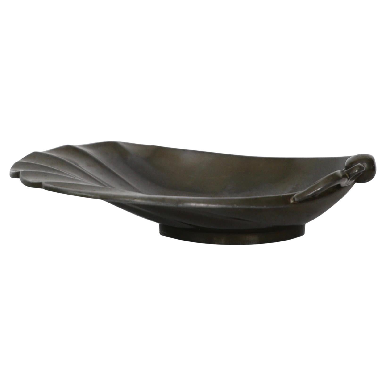 Seashell Diskometal Bowl by Just Andersen, 1930s, Denmark