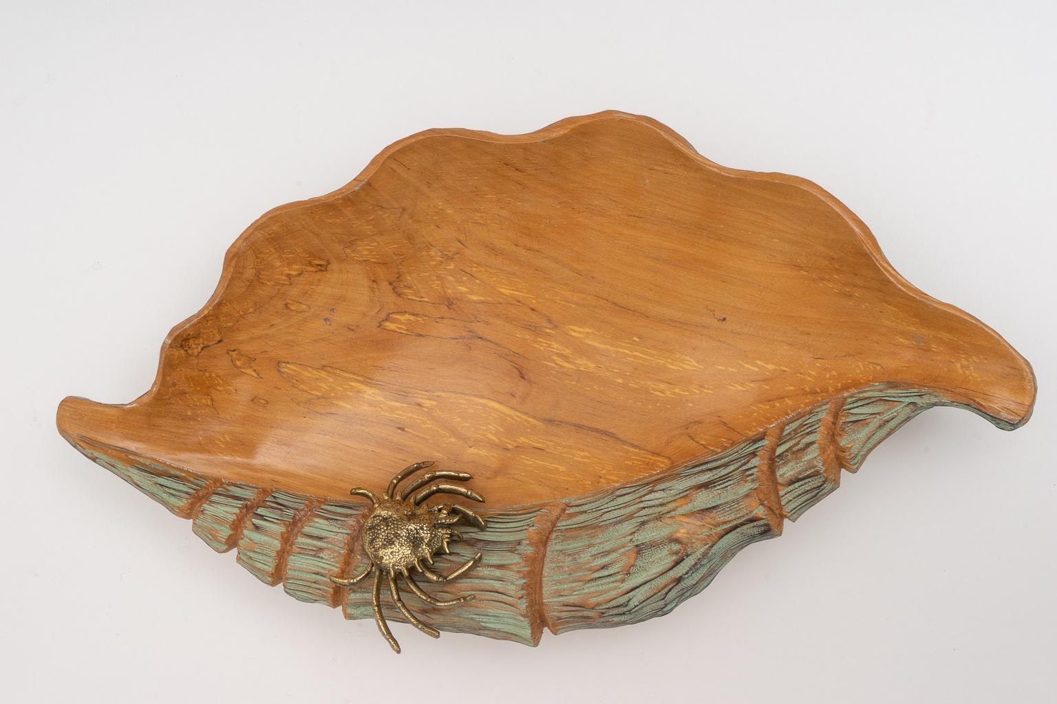 Hand-Carved Aldo Tura Seashell Serving Dish For Sale