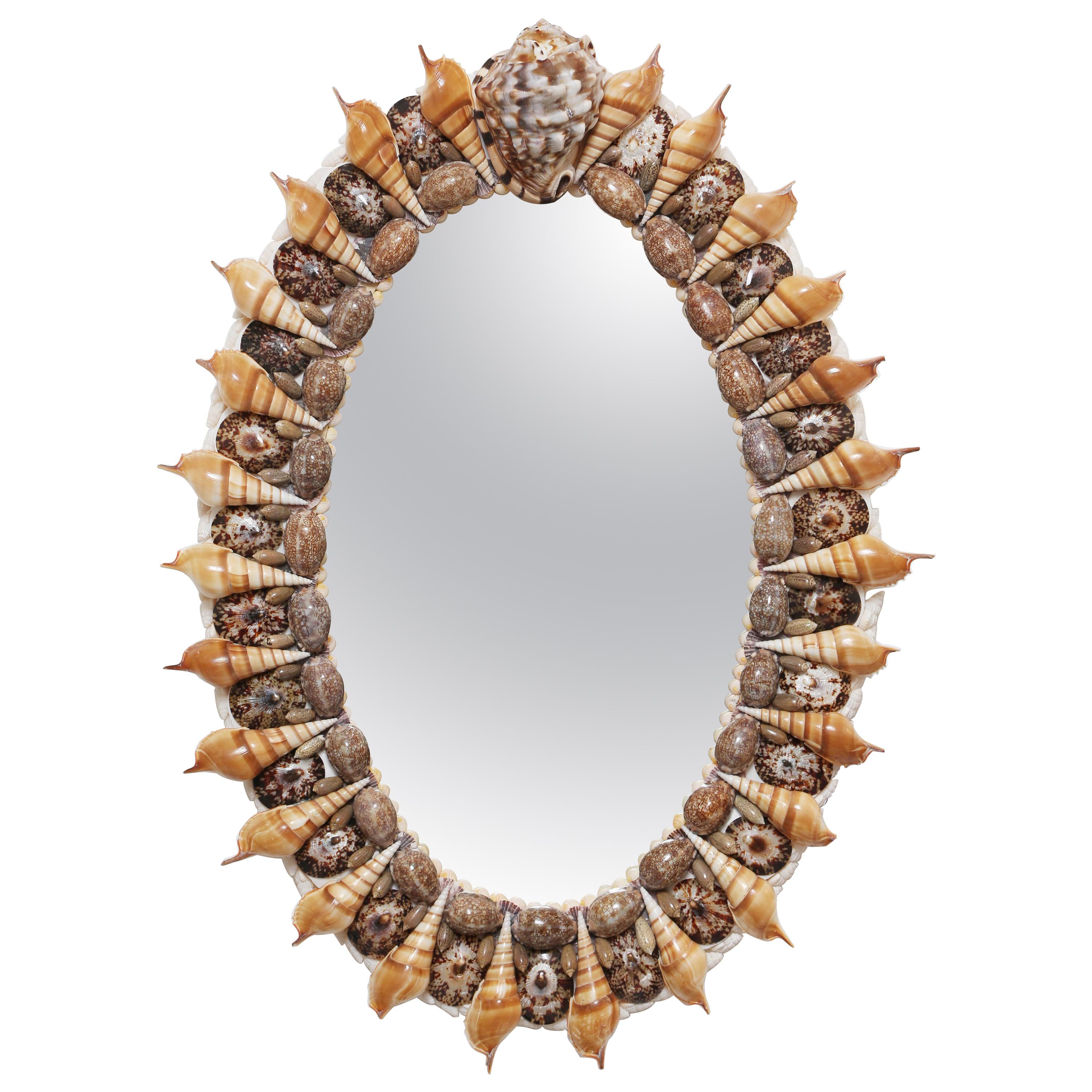 Seashell Oval Mirror For Sale