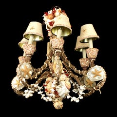 Seashell Shell Encrusted 6 Arm Chandelier