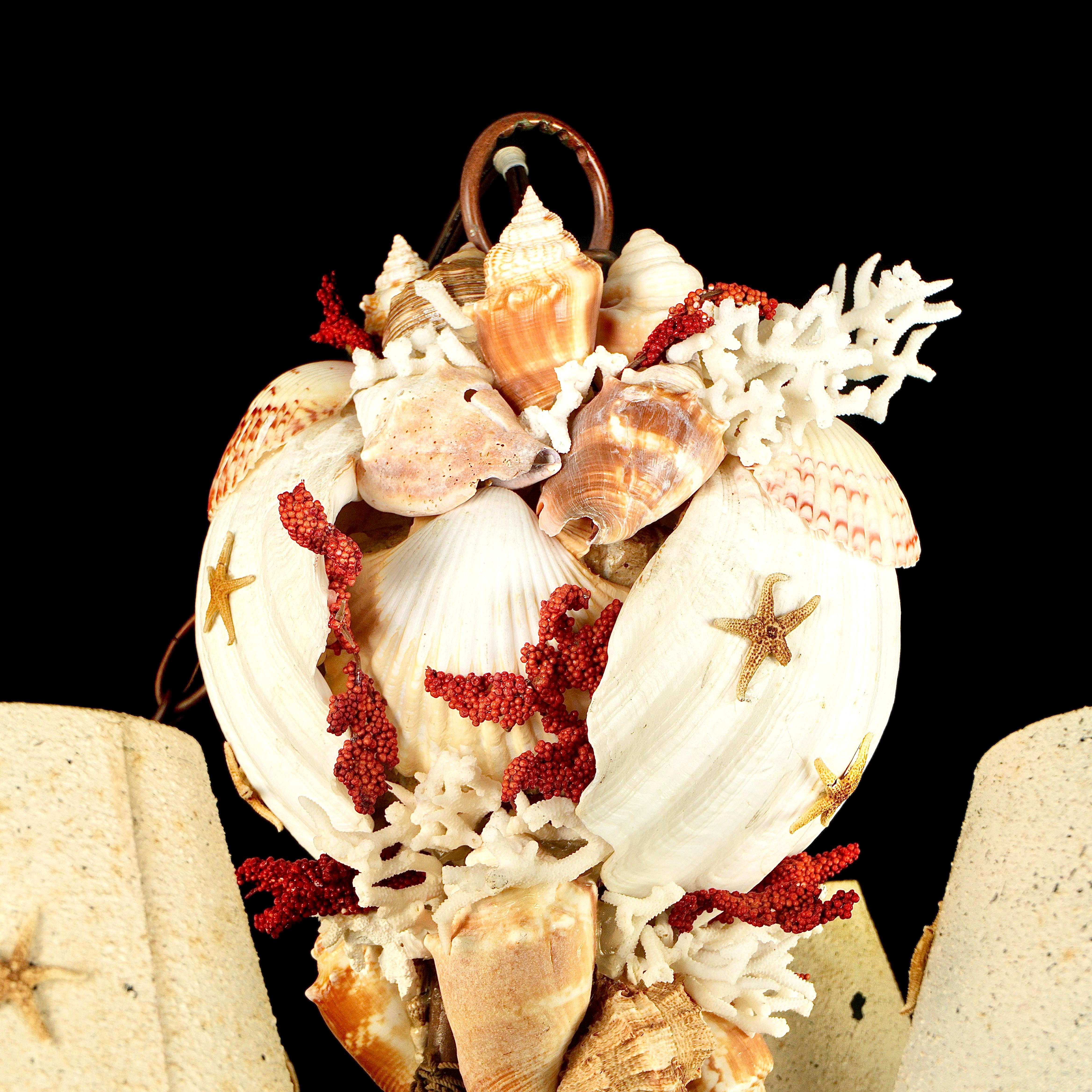 20th Century Seashell Shell Encrusted 6 Arm Chandelier For Sale