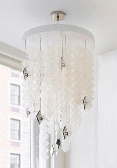 Seashell Solar Chandelier, Contemporary Solar-Powered Lighting, Customizable