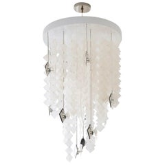 Lustre solaire en forme de coquillage, éclairage solaire contemporain, personnalisable
