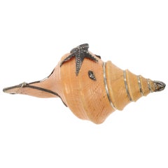 Vintage Seashell with Silver Inlay
