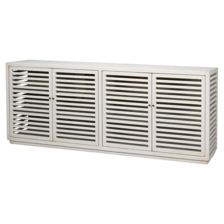 Reeded Antique White Cabinet For Sale at 1stDibs | reeded front cabinet