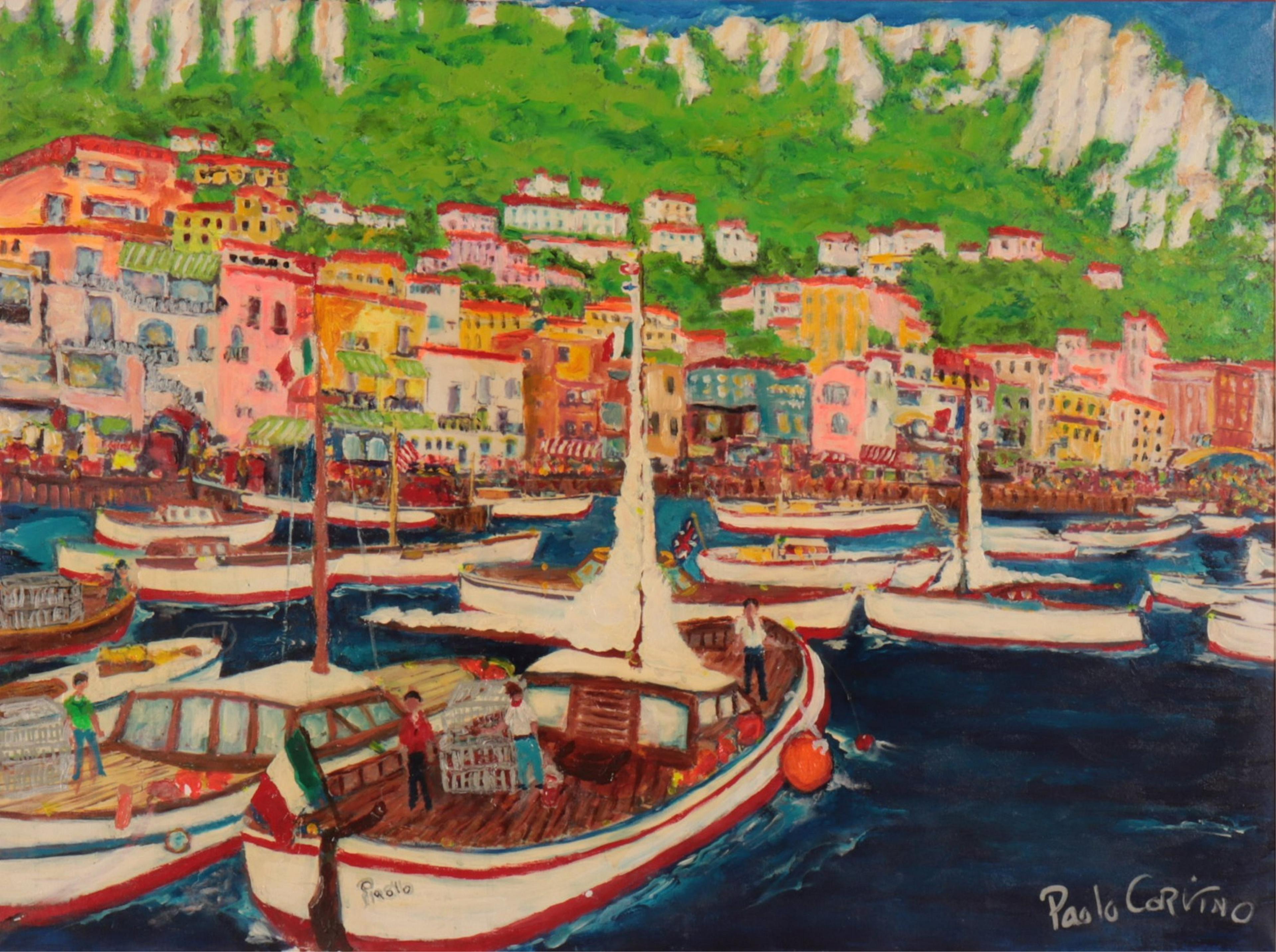 seaside-colorful-oil-on-canvas-in-gold-frame-for-sale-at-1stdibs