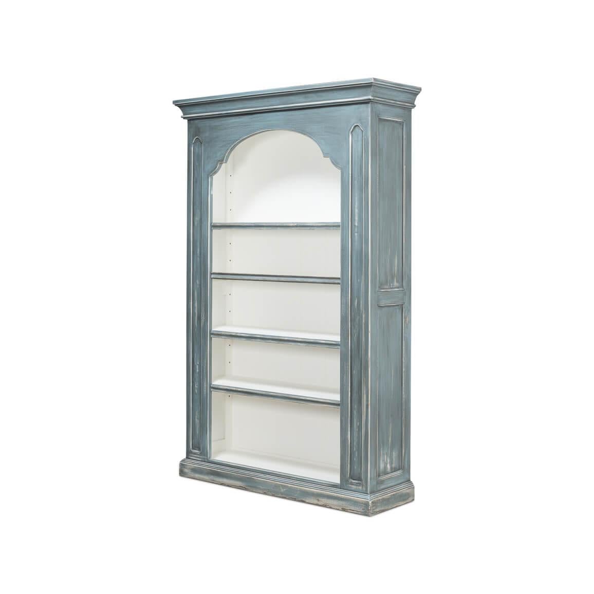 American Classical Seaside Painted Bookcase For Sale