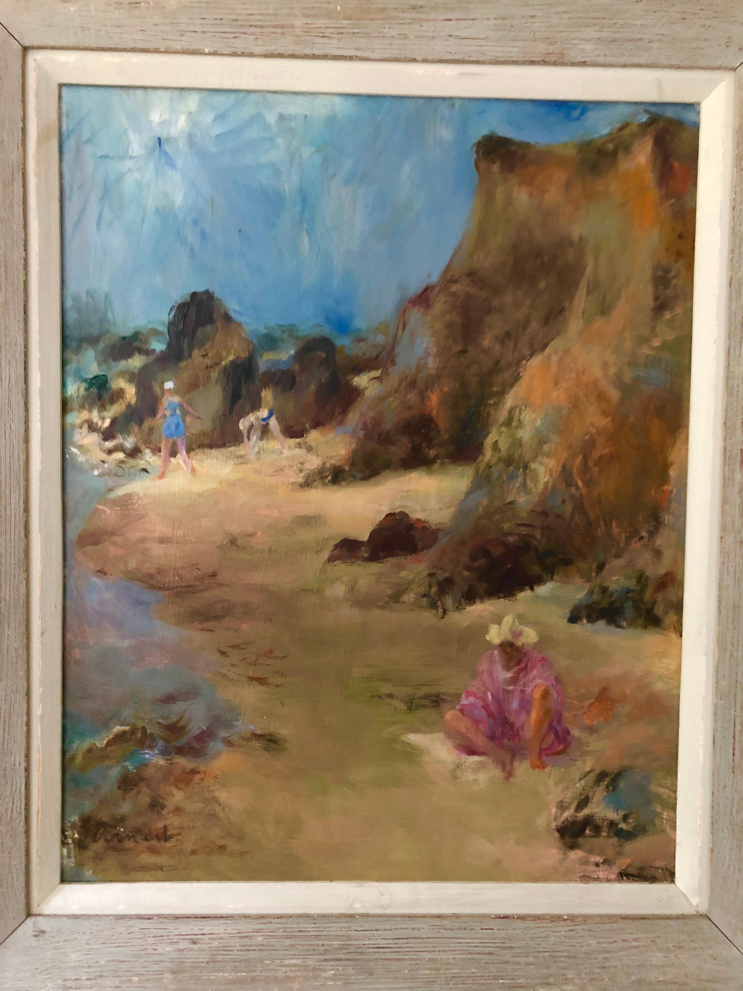 Expressionist Seaside Painting, by Bernard Arnest, 1945 For Sale