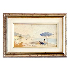 Seaside Painting Signed G. Barbieri 1987