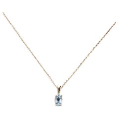 Collier pendentif aigue-marine 14K - Bijoux Elegance pour une sophistication Timeless