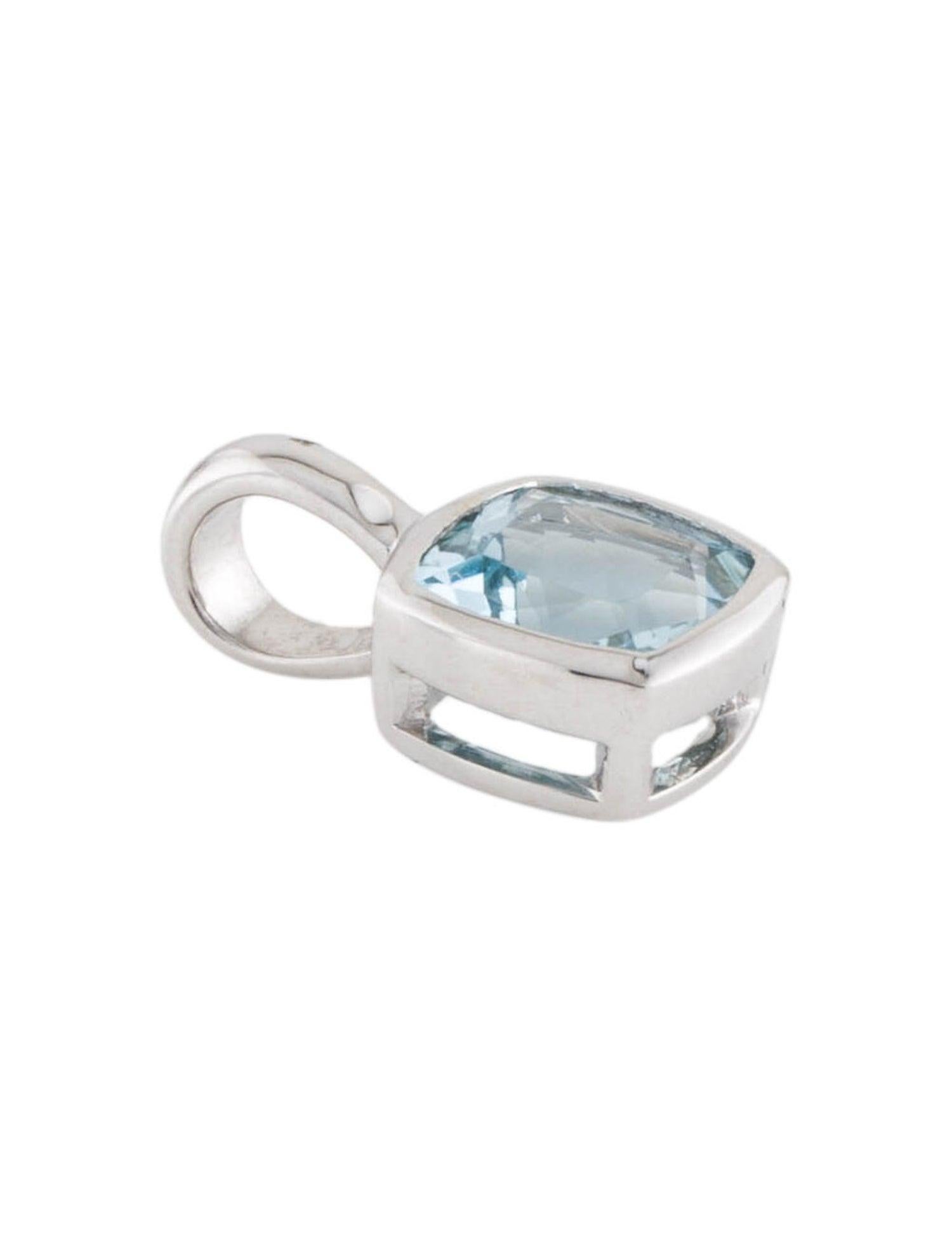 Brilliant Cut 14K 1.53ct Aquamarine Pendant - Elegant & Timeless Gemstone Statement Jewelry For Sale