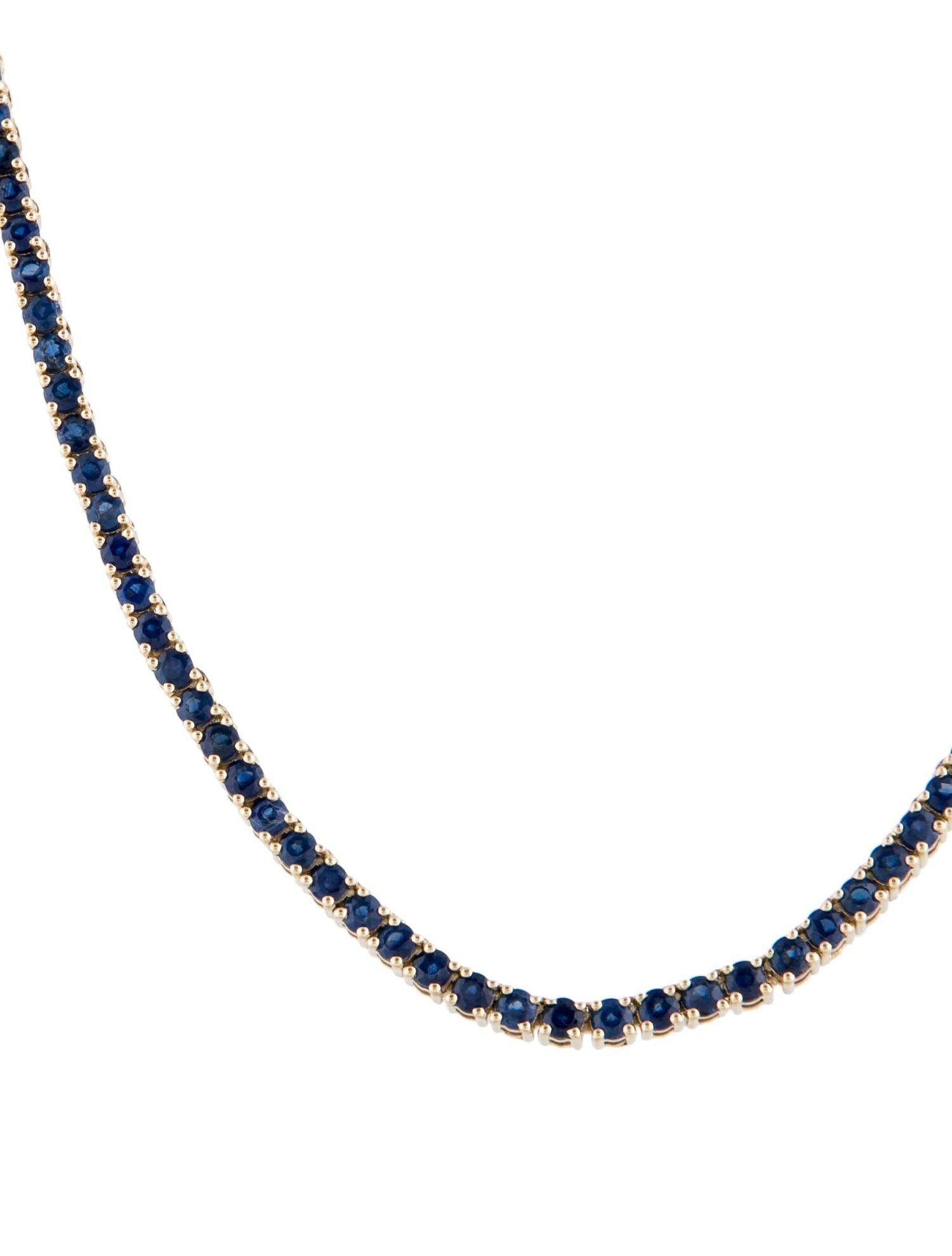 Brilliant Cut 14K Sapphire Chain Necklace 7.03ctw  Stunning Jewelry Piece for Elegance For Sale