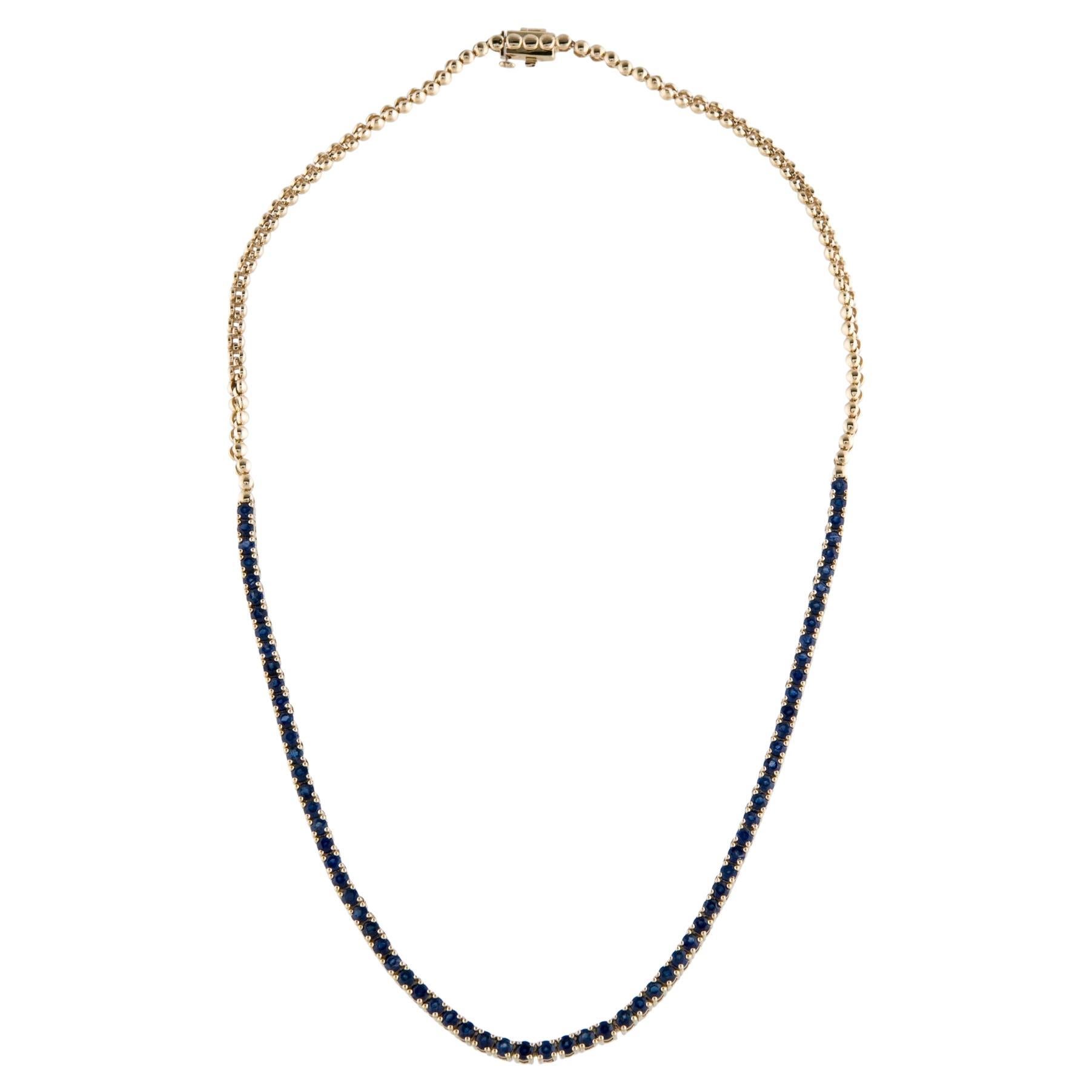 14K Sapphire Chain Necklace 7.03ctw  Stunning Jewelry Piece for Elegance
