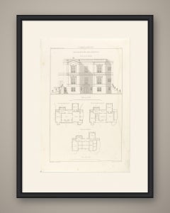 Seaside Villa, Scheveningen Dunes, Dutch Architecture Print, Leliman, 1865-1866