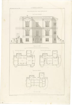Seaside Villa, Scheveningen Dunes, Dutch Architecture Print, Leliman, 1865-1866