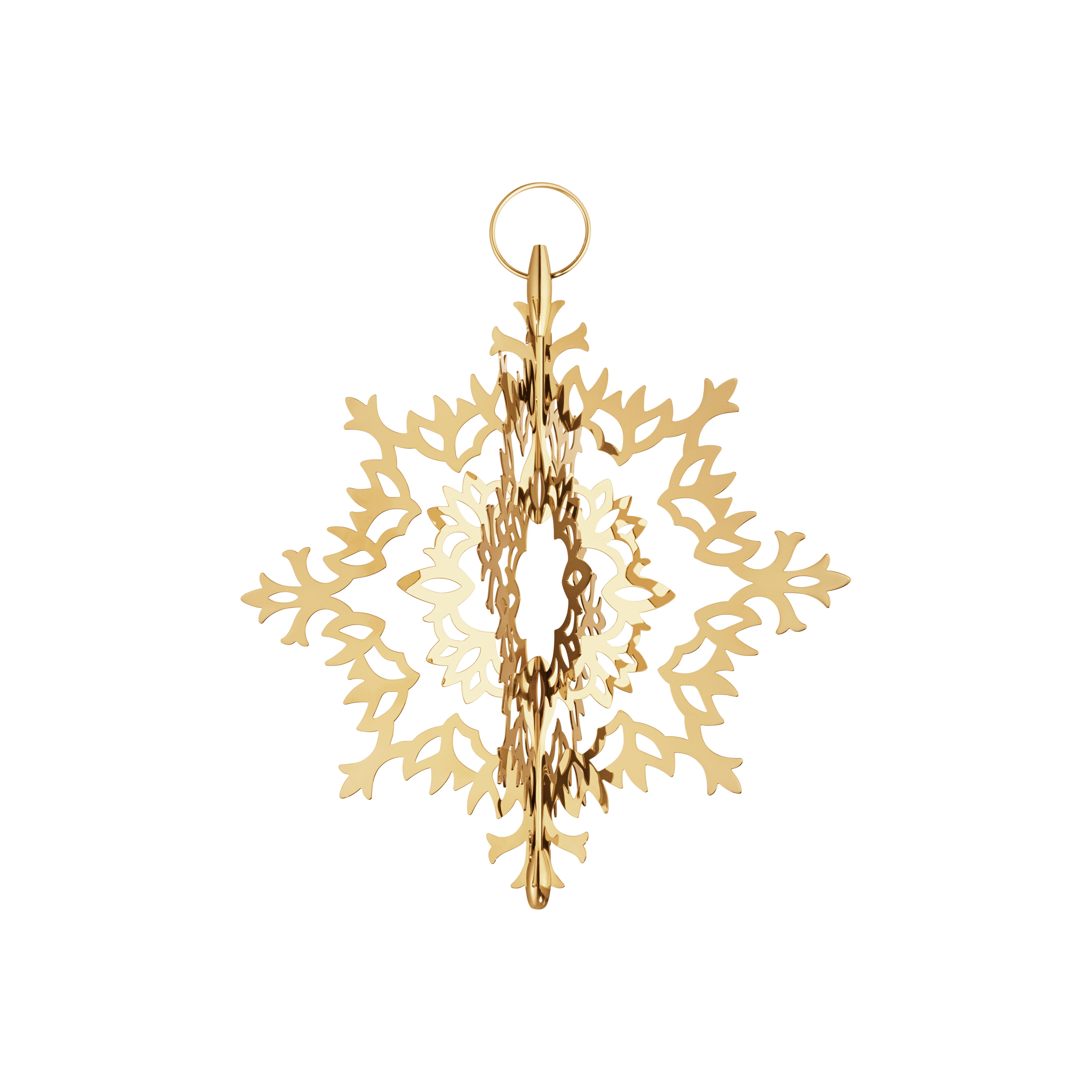 Seasonal Tree Topper, Ice Flower 2020; 18 kt gold plated stainless steel