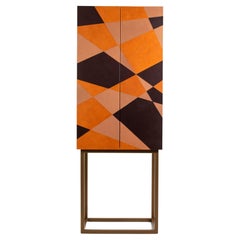 Mobiletto Seasons in Wood laminato, metallo e pelle di Oscar Maschera