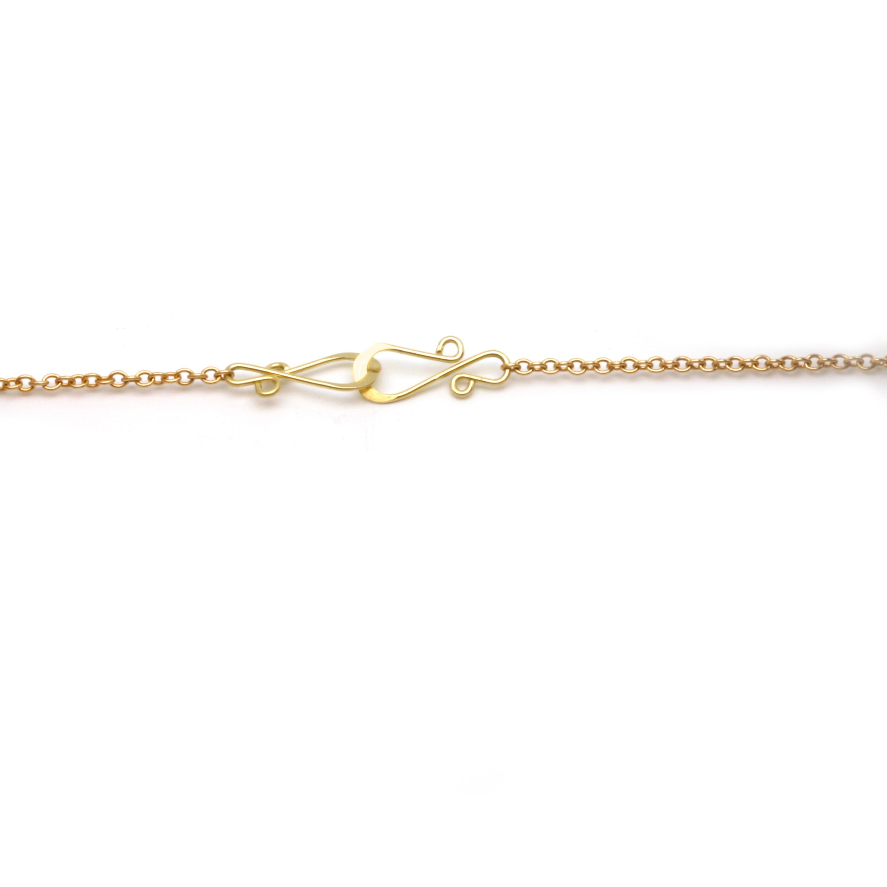 Artisan Diana Kim England Seastar Necklace with Pink Sapphire Faceted Beads in 18k Gold For Sale