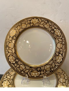 Set of 12 Elaborate Black and Gilt Service Place 1920's