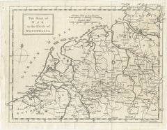 Seat of War Westphalia Map - Antique Military Map Netherlands Germany, 1763