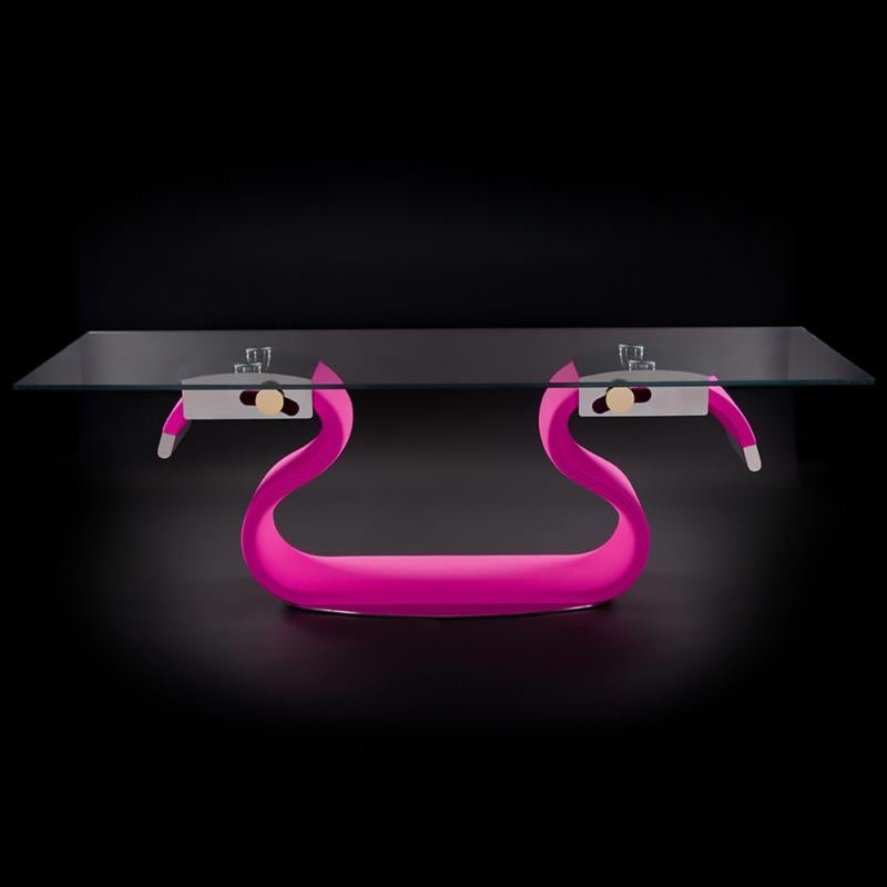 Contemporary Seatbelt Table Desk in Aluminium, Textile and Glass by Damiano Spelta For Sale