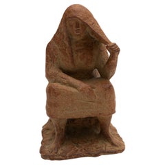 Seated Female Ceramic Sculpture by Ib Braun, Denmark