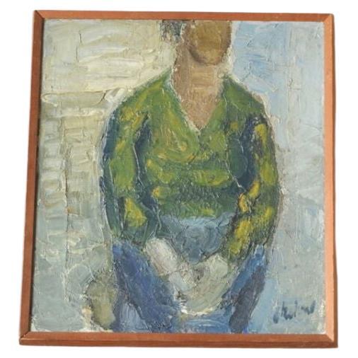 Seated Figure, Oil on Canvas by Poul Ekelund