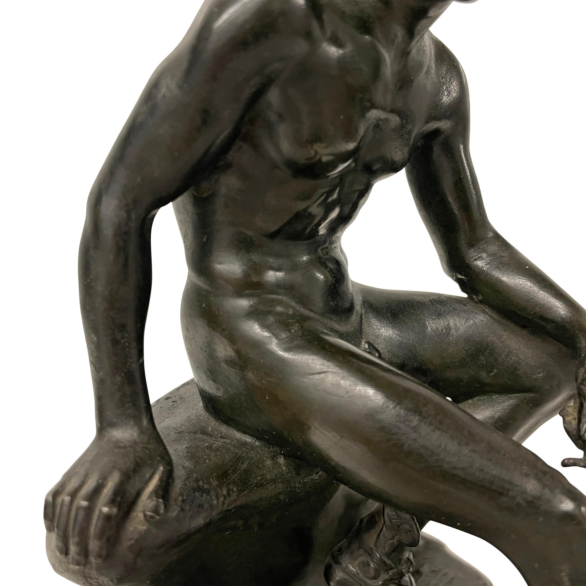 'Seated Hermes', a 19th Century Italian Grand Tour Bronze For Sale 1