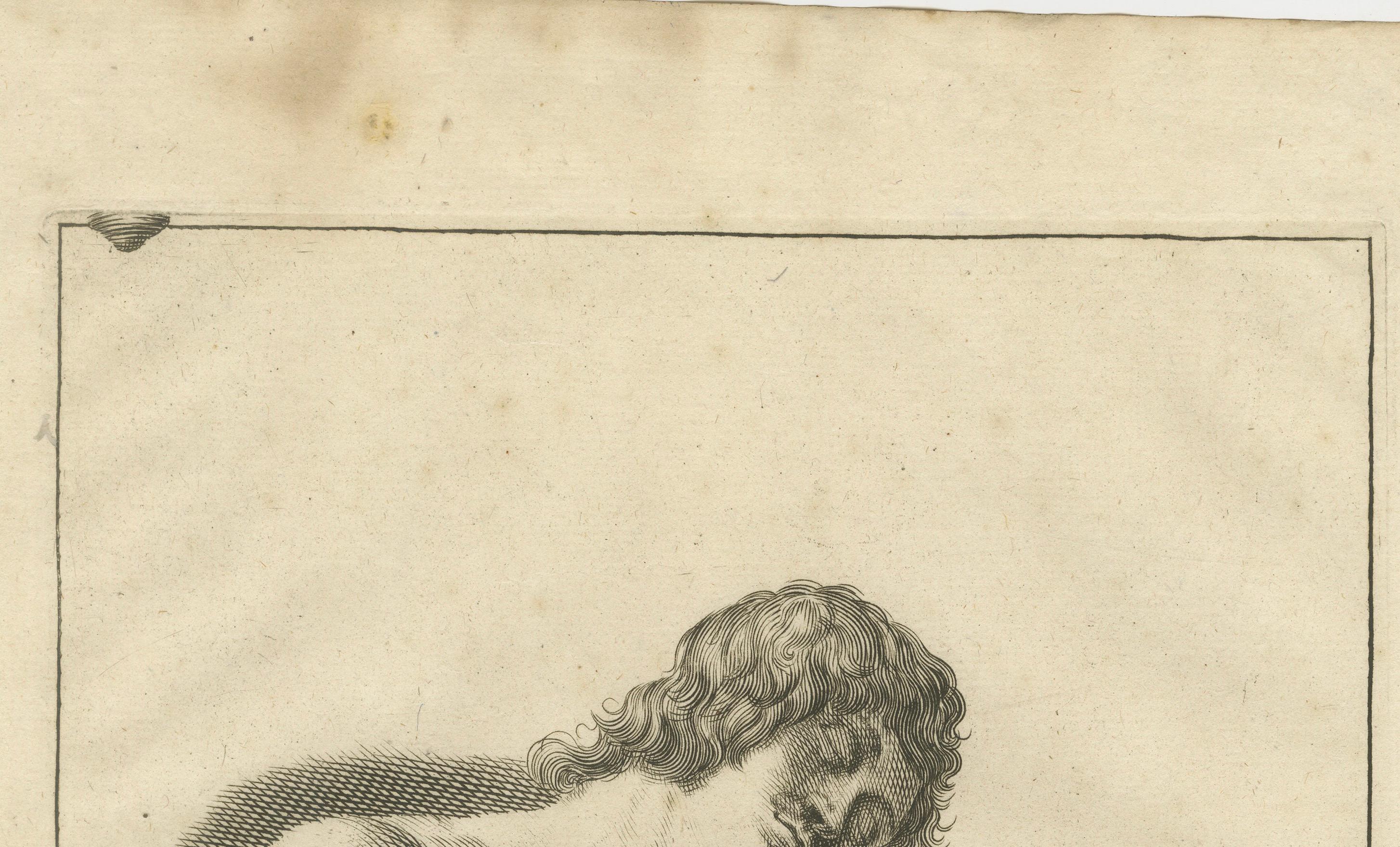 Seated Male Nude with Outstretched Arm after de Lairesse German Manual, c1745