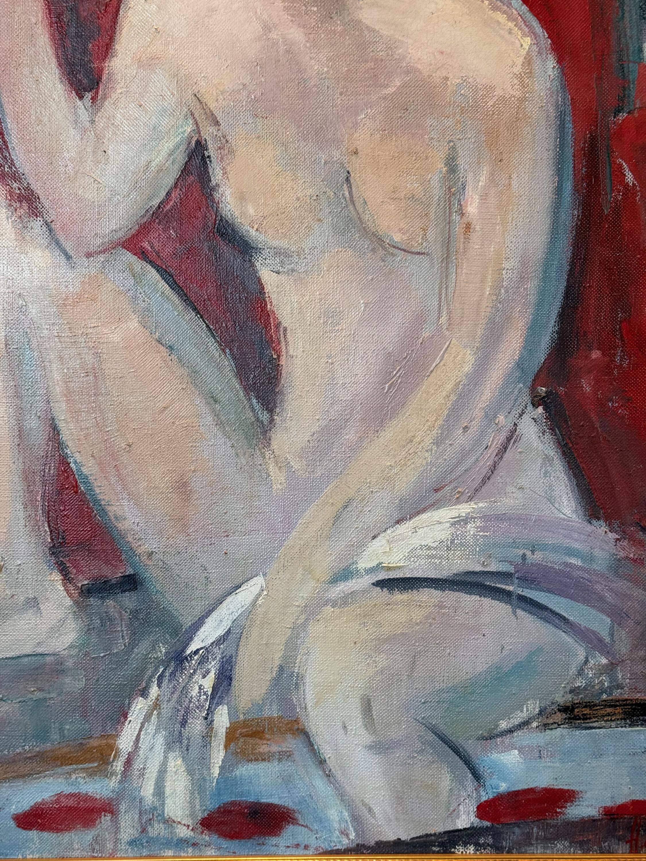 Paint Seated Nude O/C Yevgeny Avezdov For Sale