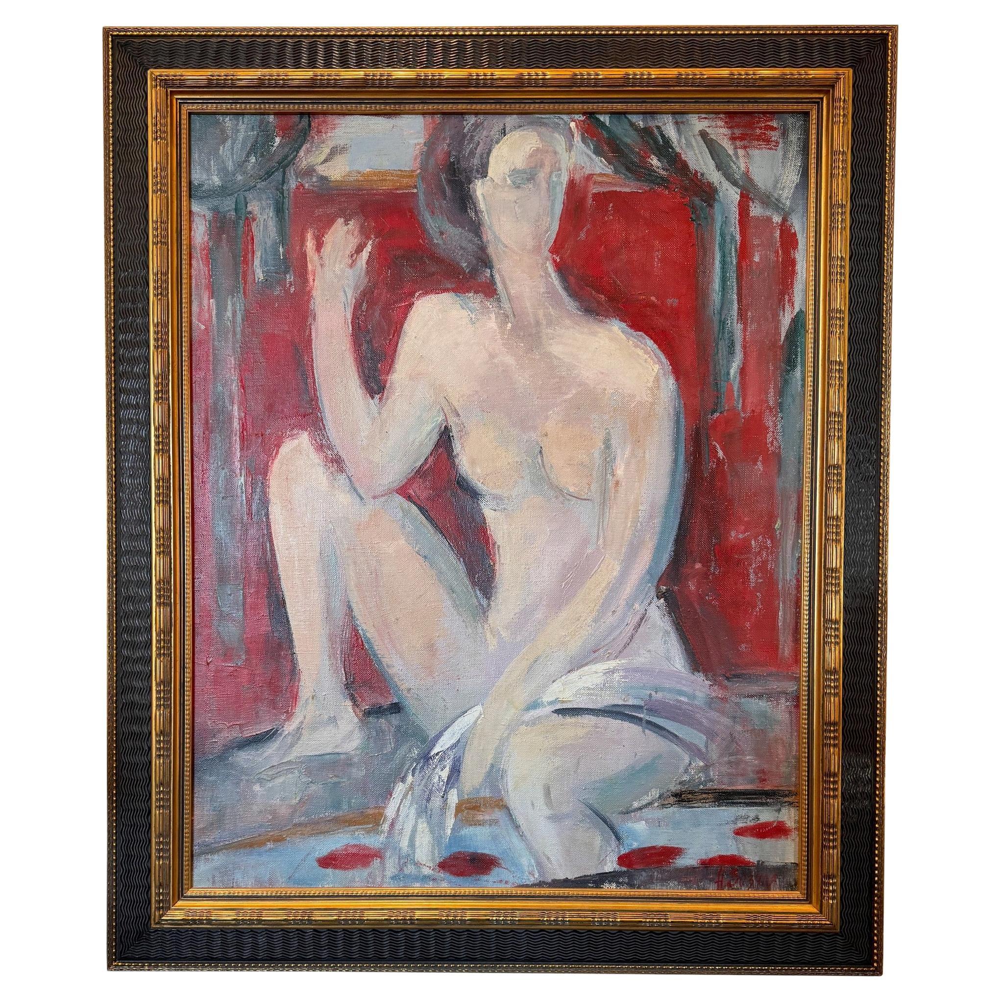 Seated Nude O/C Yevgeny Avezdov For Sale