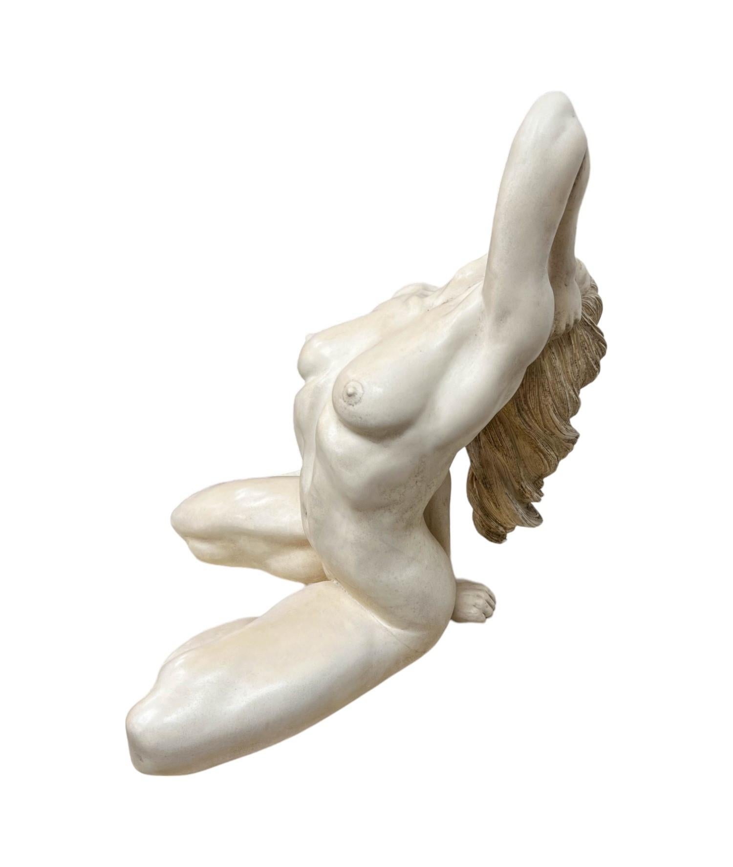 Seated Reclining Nude Female Sculpture For Sale 6
