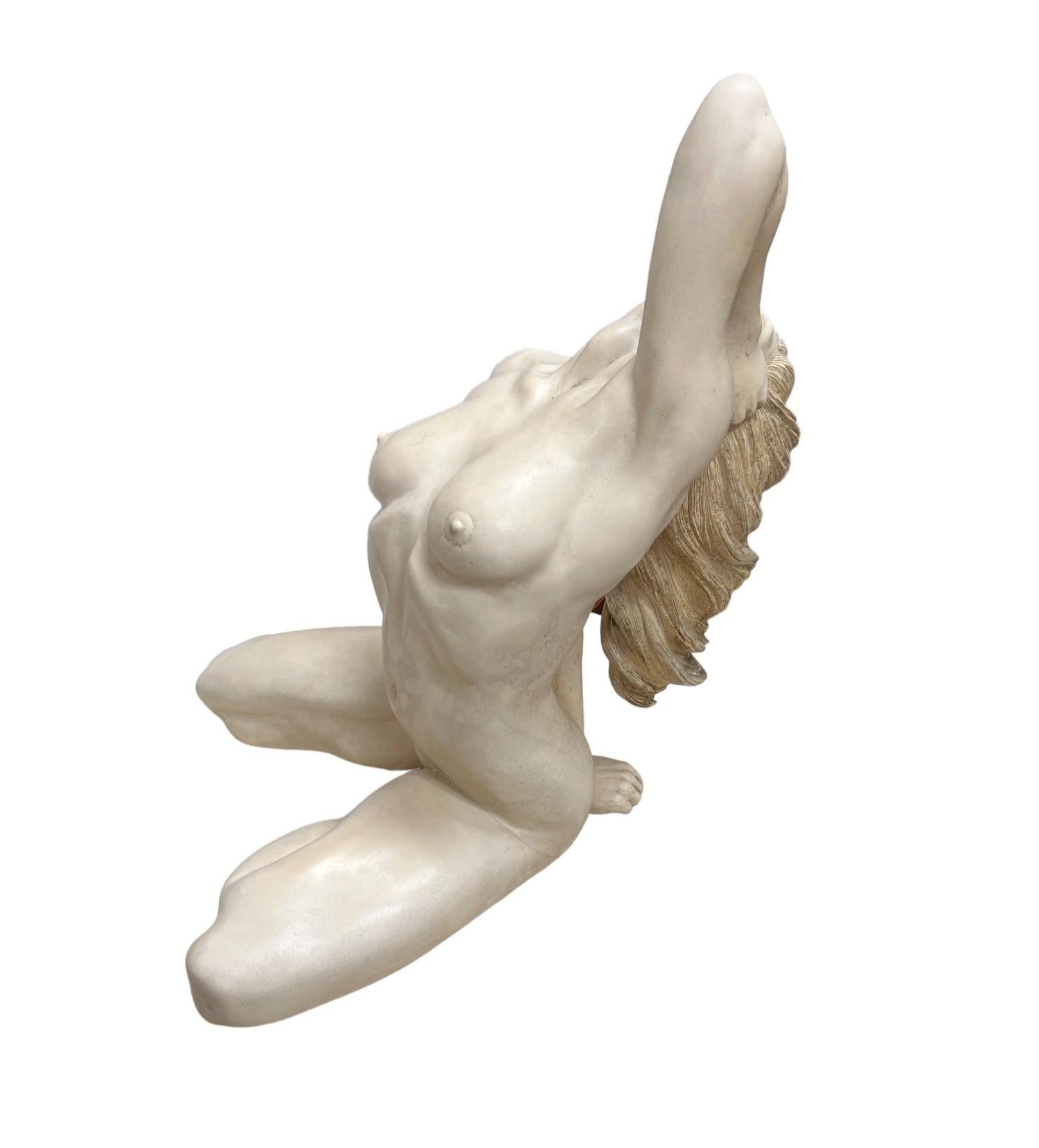 Seated Reclining Nude Female Sculpture In Good Condition For Sale In Palm Beach Gardens, FL