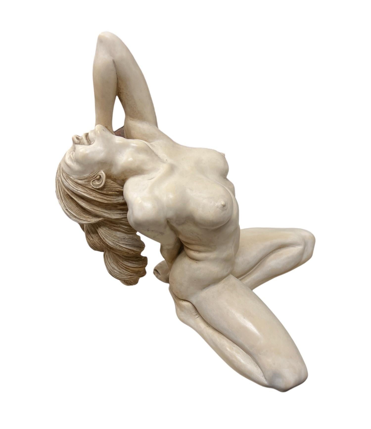 Mid-20th Century Seated Reclining Nude Female Sculpture For Sale