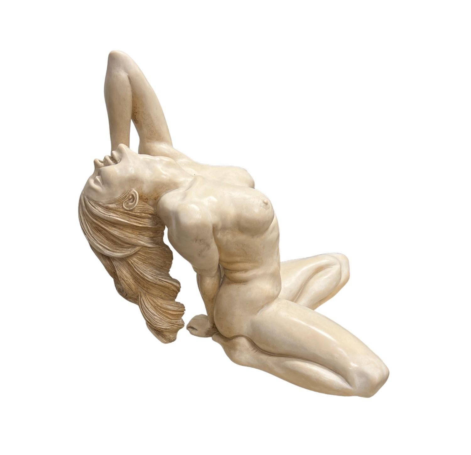 Seated Reclining Nude Female Sculpture For Sale 1