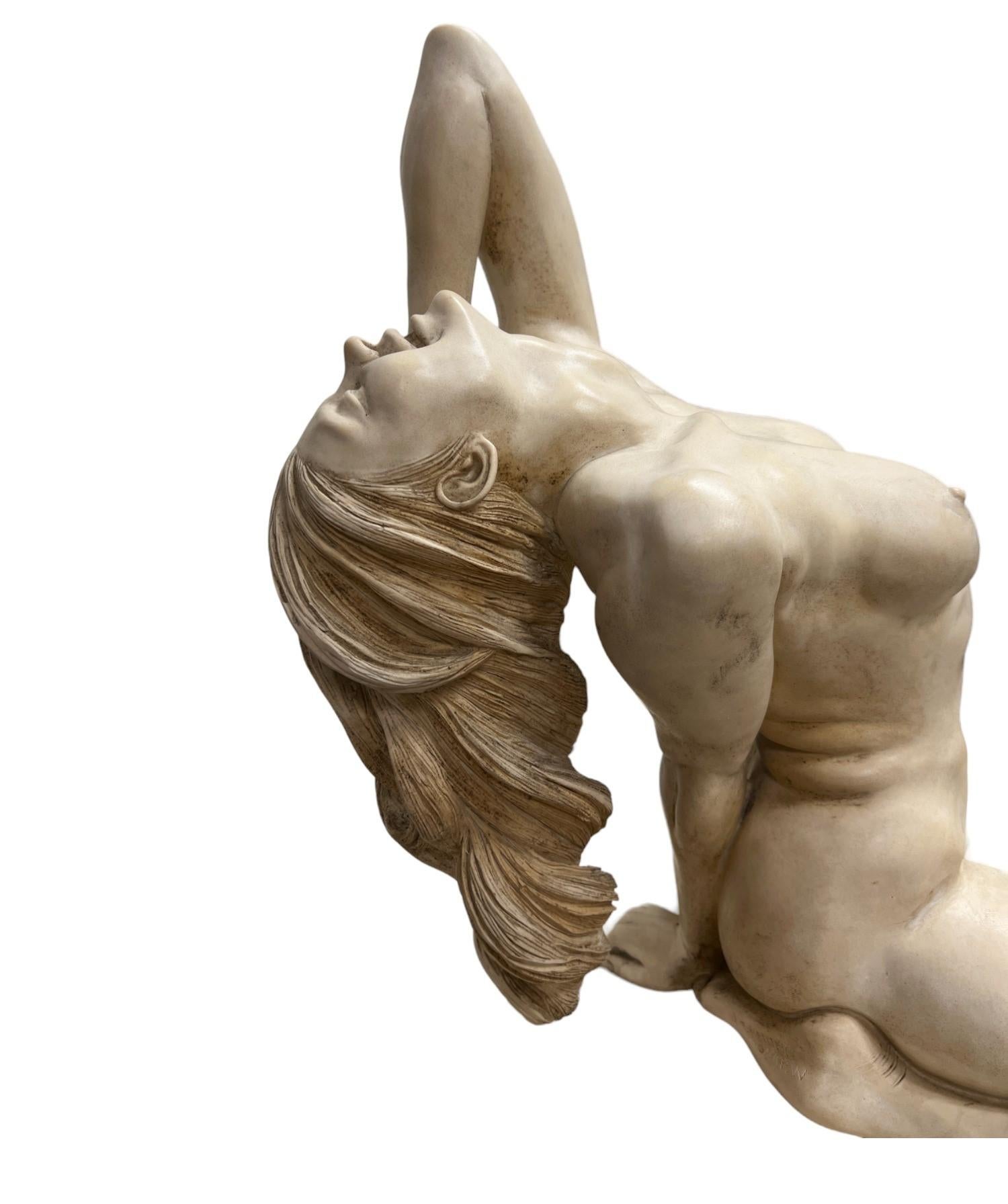 Seated Reclining Nude Female Sculpture For Sale 3