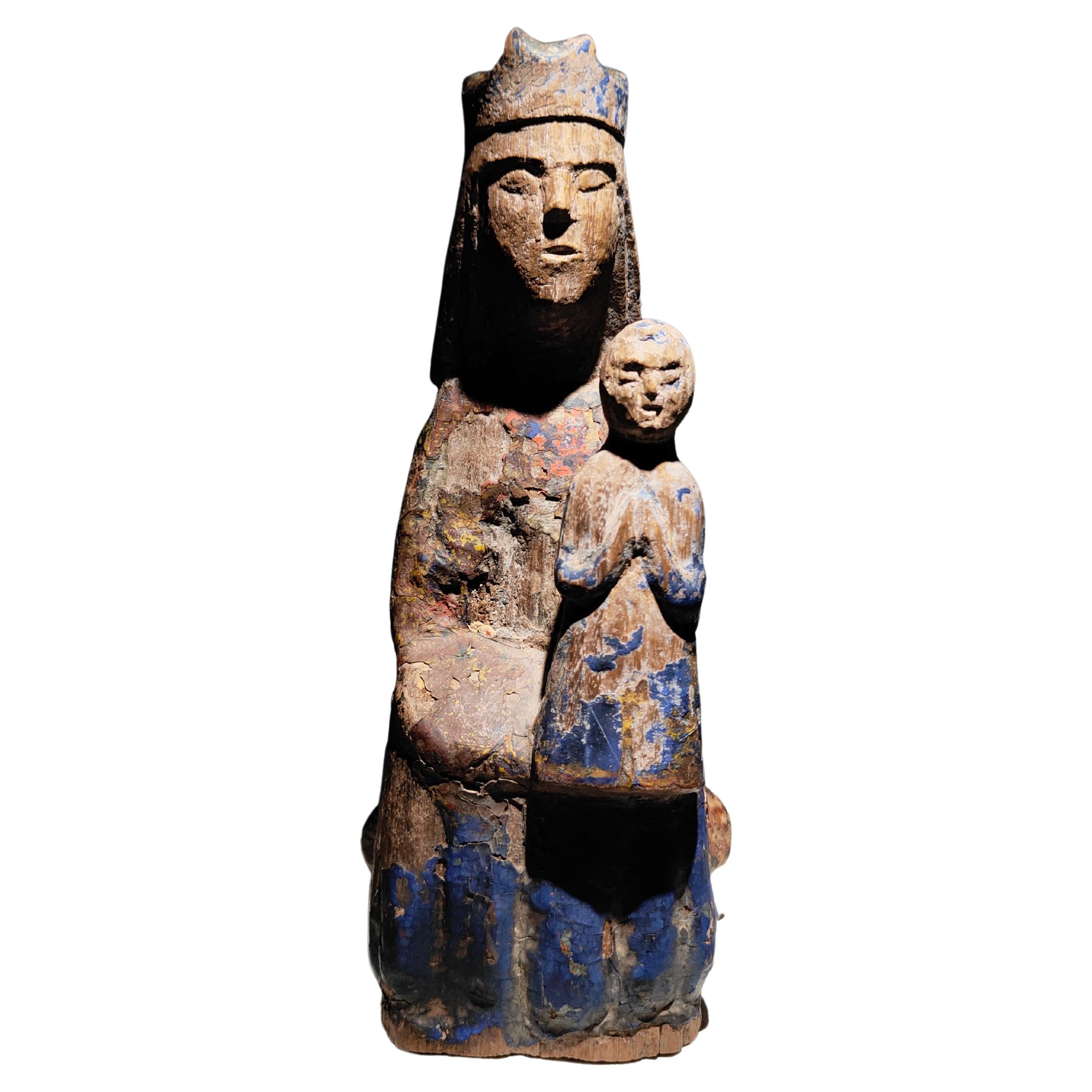  Seated Virgin with Child (Sedes Sapientiae) from the 12th Century in Spain For Sale