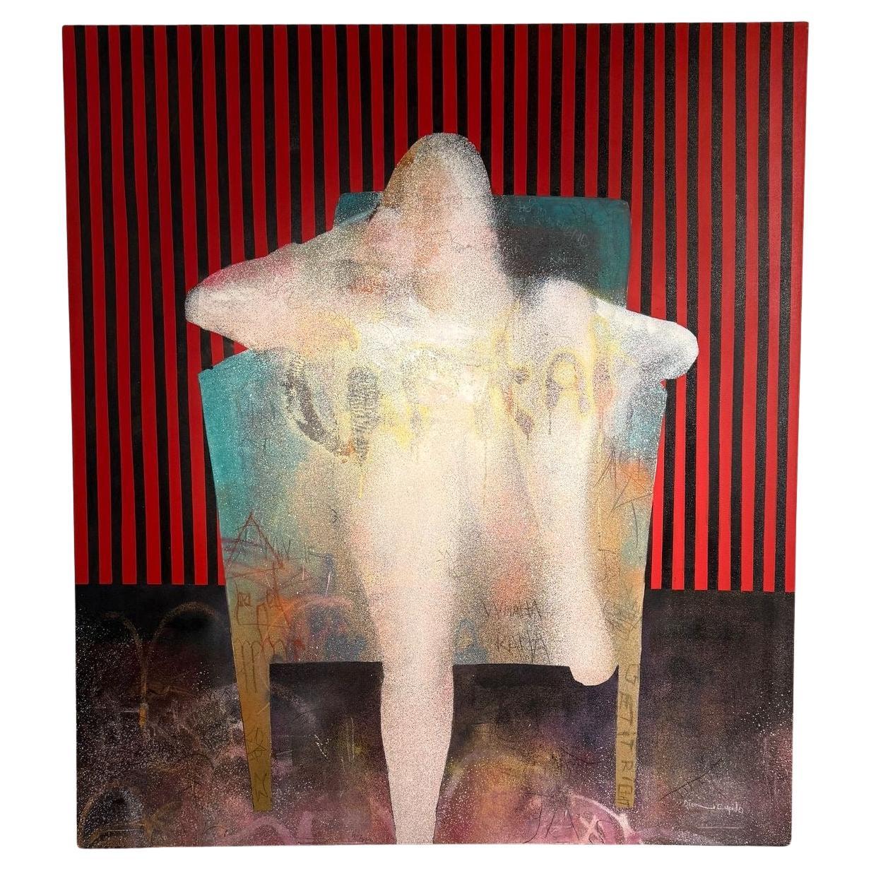 "Seated woman" by Dion Cupido For Sale