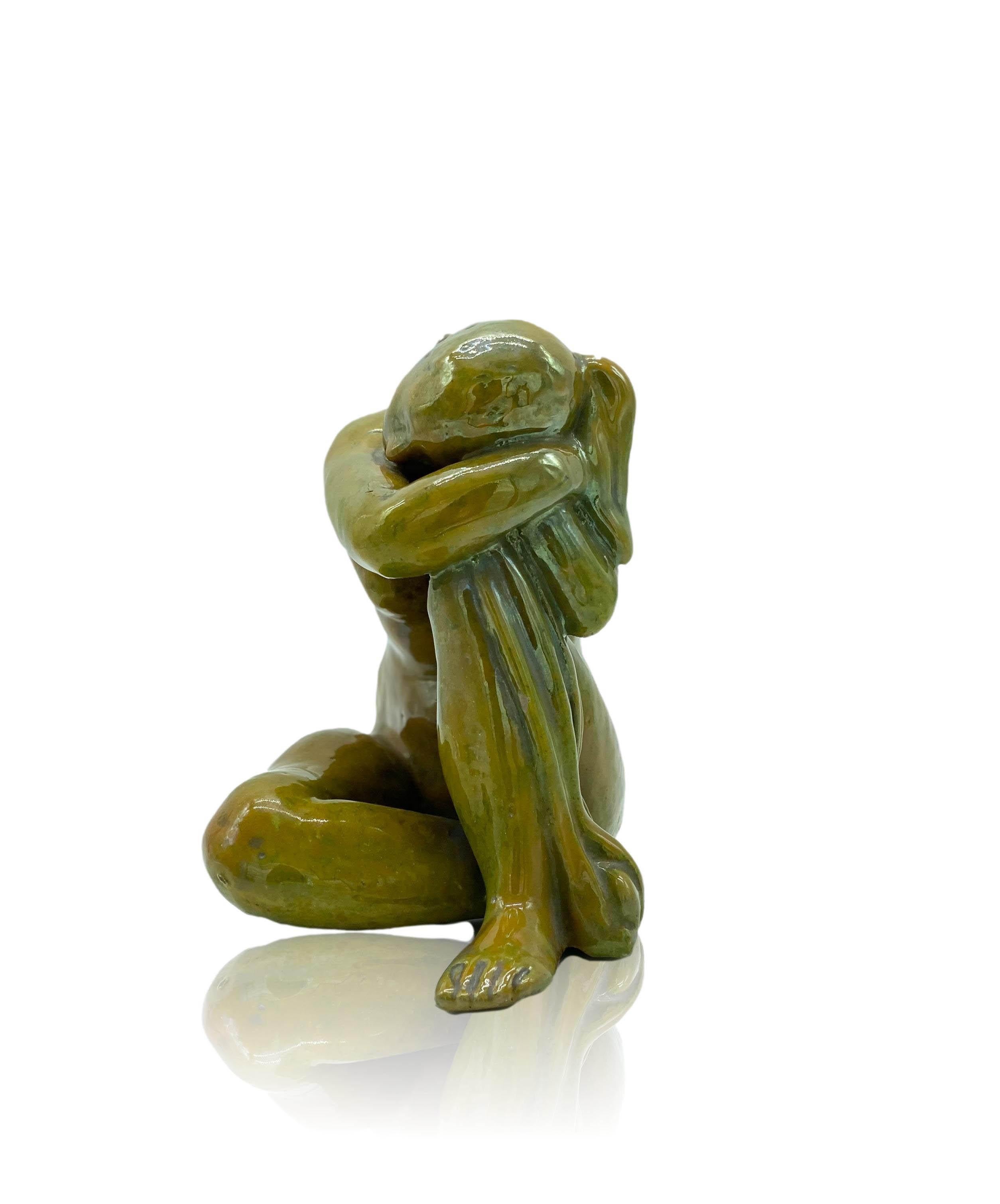 Seated Woman Terracotta Sculpture, Italy, 1960s In Good Condition In Naples, IT
