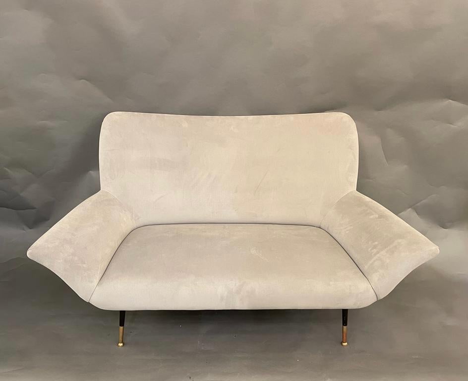 Two Seater Sofa in Grey Velvet In Good Condition In London, GB