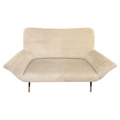 Two Seater Sofa in Grey Velvet