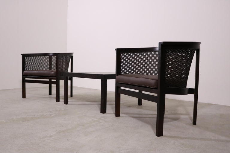 Seating group armchairs + table by rud thygesen and johnny sorensen for