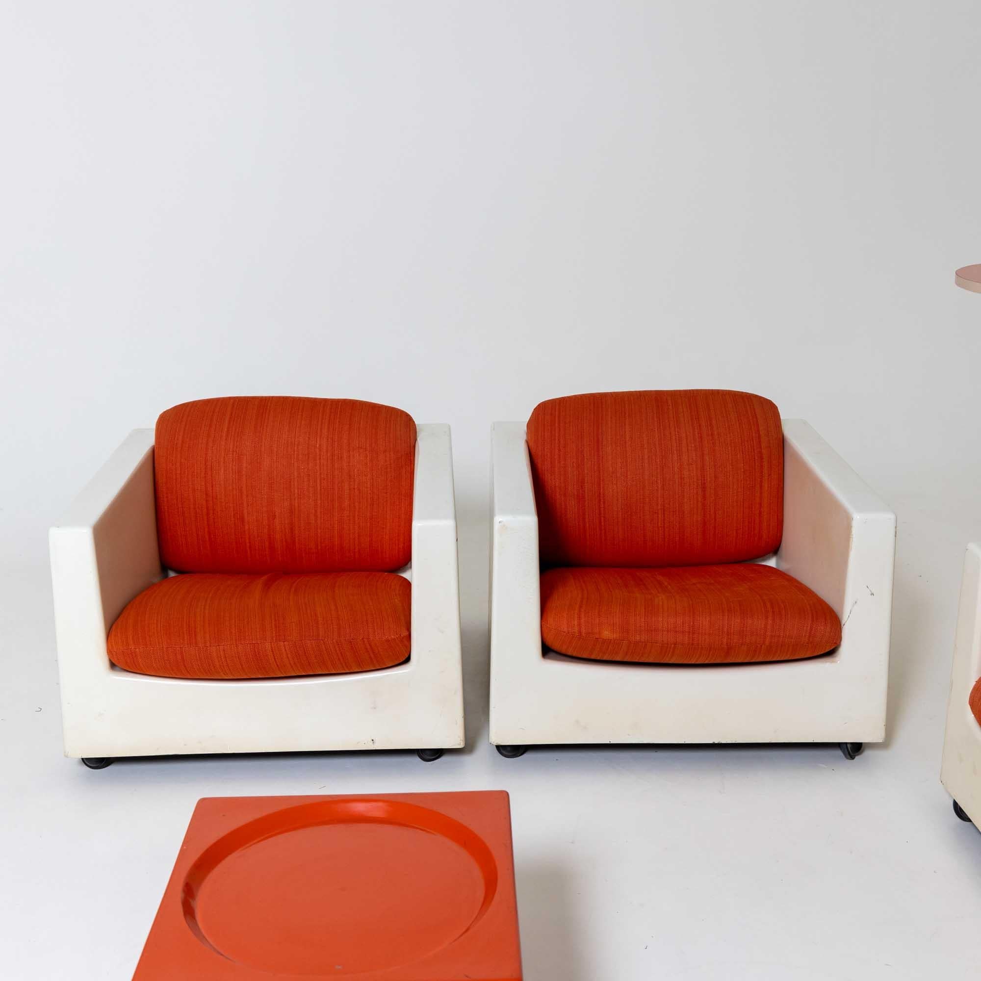 Seating group by Ico Parisi for MIM, Living Room Set, Orange, Italy 1960s For Sale 1
