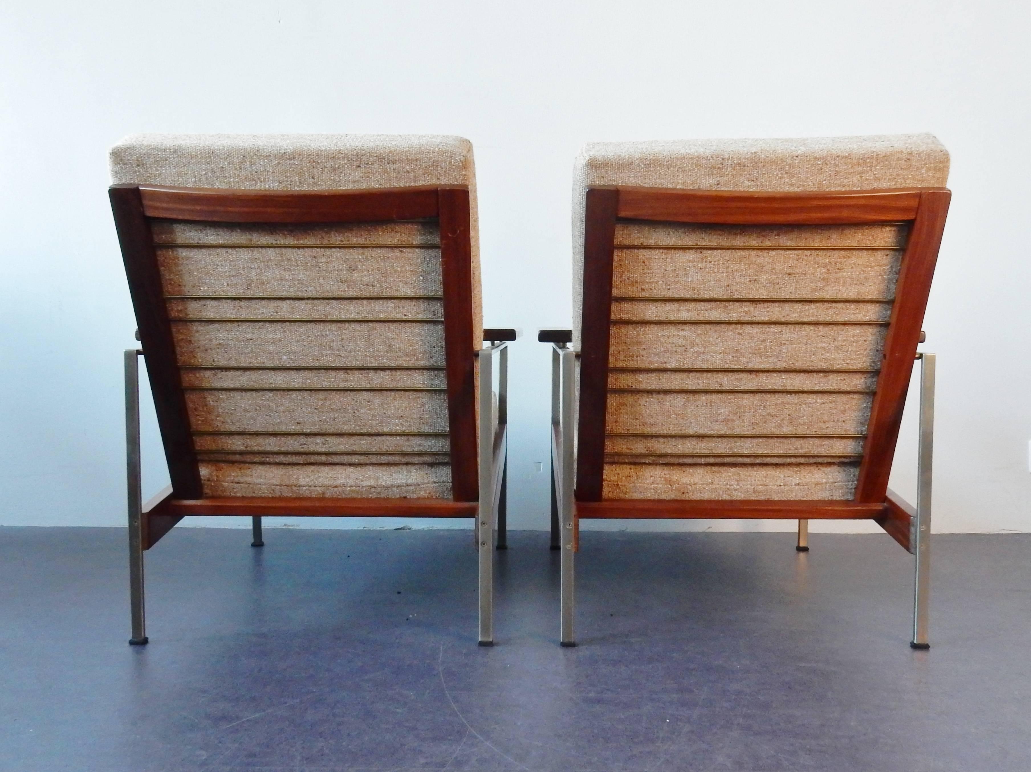 Metal Seating Group of Two Lounge Chairs and a Sofa by Rob Parry for Gelderland, 1960s