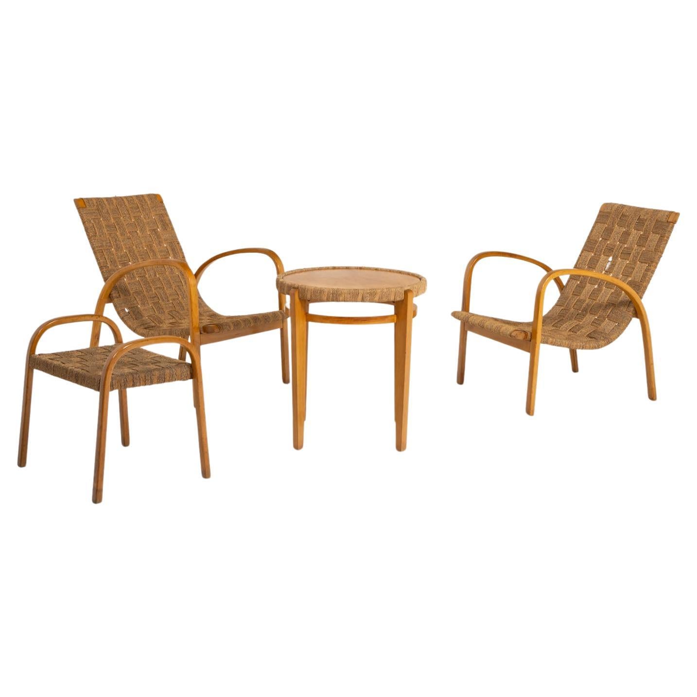 Seating group with rope covering, Italy 1940s For Sale