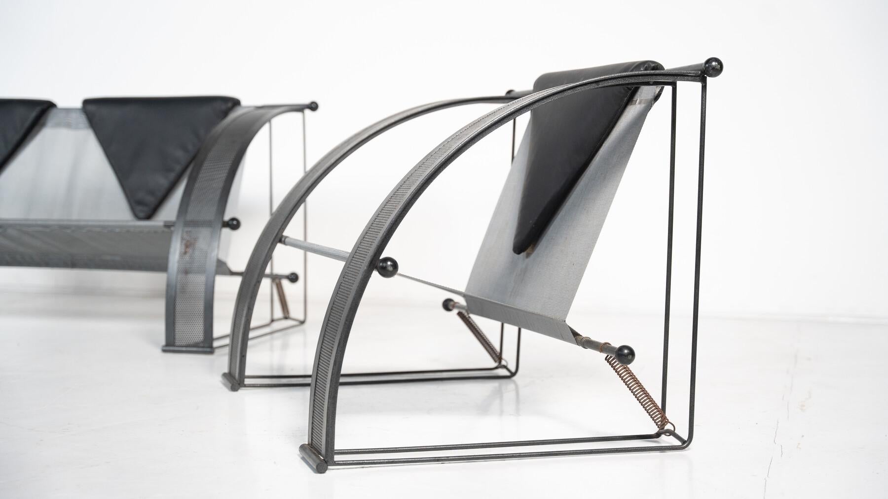 Moderne Ensemble de sièges dans le style de Mario Botta, Italie, années 1980 en vente